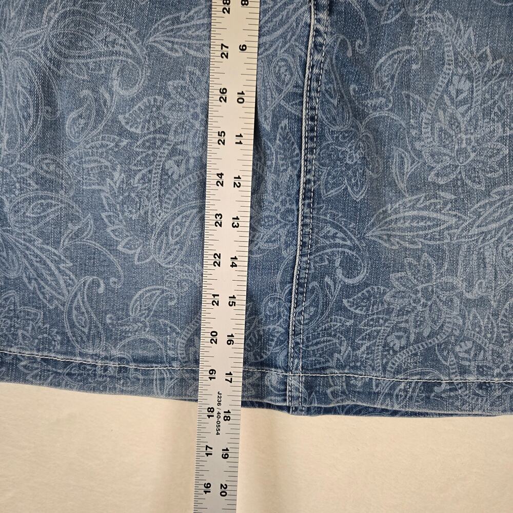 Seven7 Delancy Denim Skirt Pleated Paisley Womens 8 Mini Skirt 0748 - Picture 4 of 10